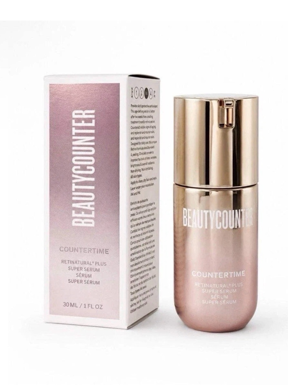beautycounter Countertime Primer Serum in rose gold and gold packaging